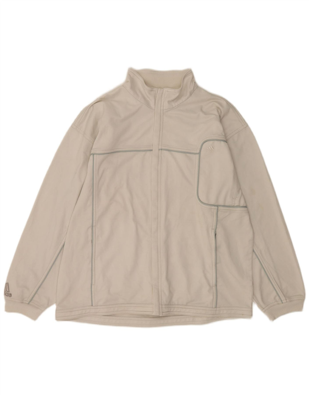 Giacca da tuta da uomo ADIDAS UK 42/44 Large Poliestere bianco