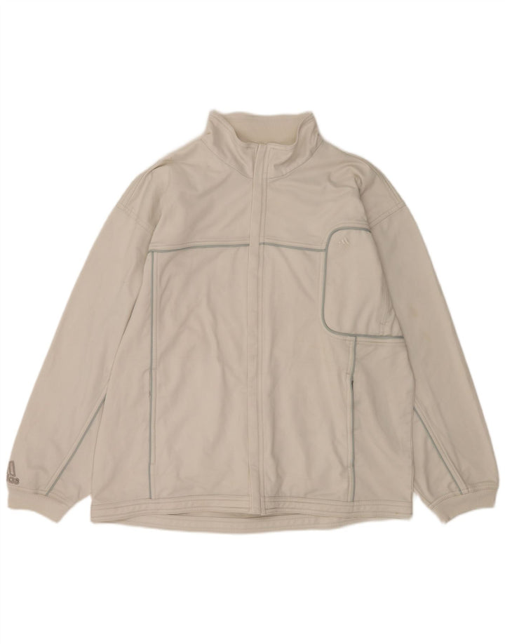 Giacca da tuta da uomo ADIDAS UK 42/44 Large Poliestere bianco