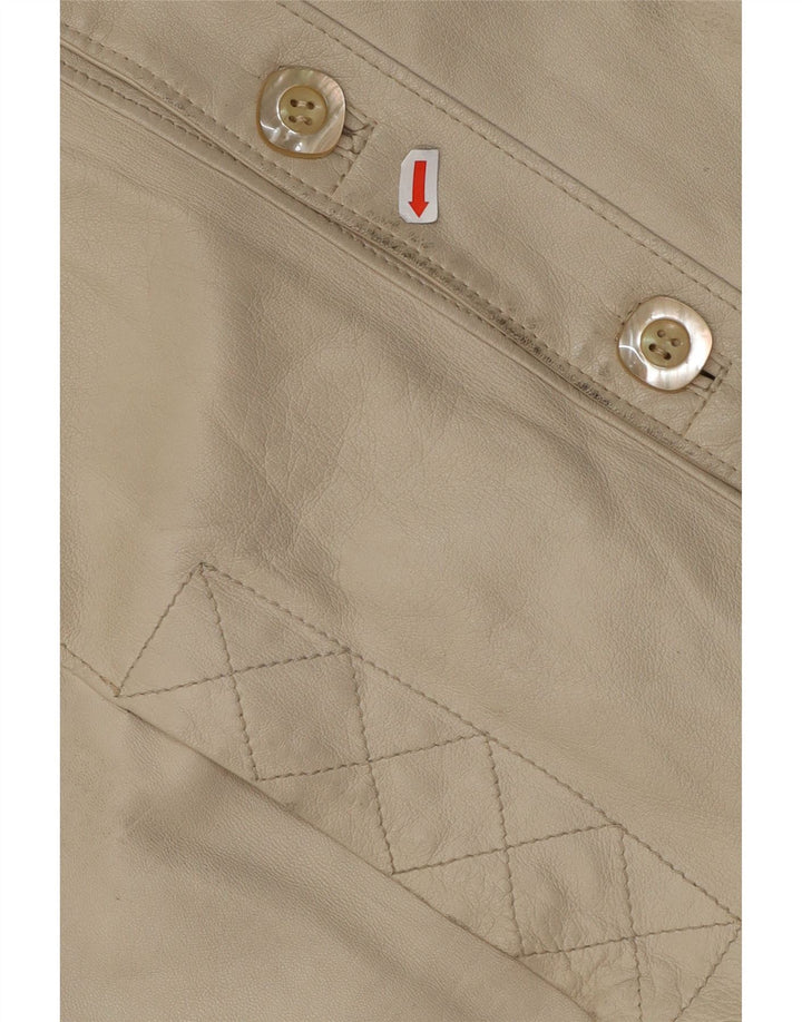VINTAGE Womens Leather Jacket IT 50 XL Beige Leather Vintage Vintage and Second-Hand Vintage from Messina Hembry 