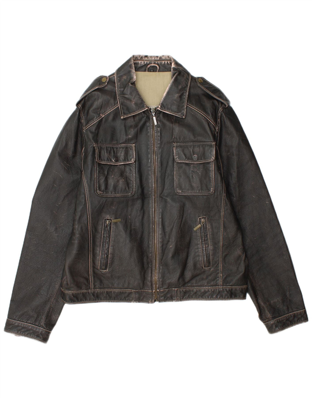 Giacca in pelle militare da donna Le Frog IT 52 2XL Nera