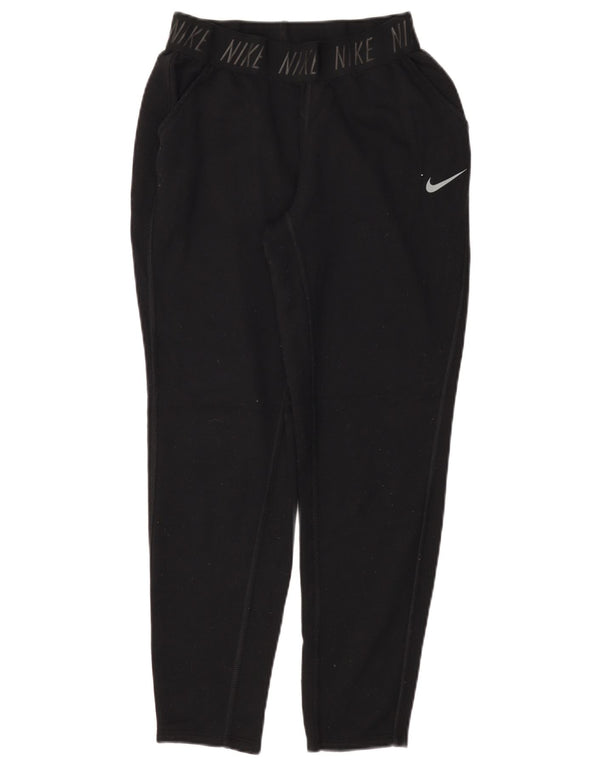 Pantaloni da tuta con grafica NIKE Dri Fit da donna UK 10 Small neri