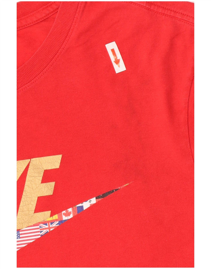 T-shirt grafica da uomo Nike Top in cotone rosso medio