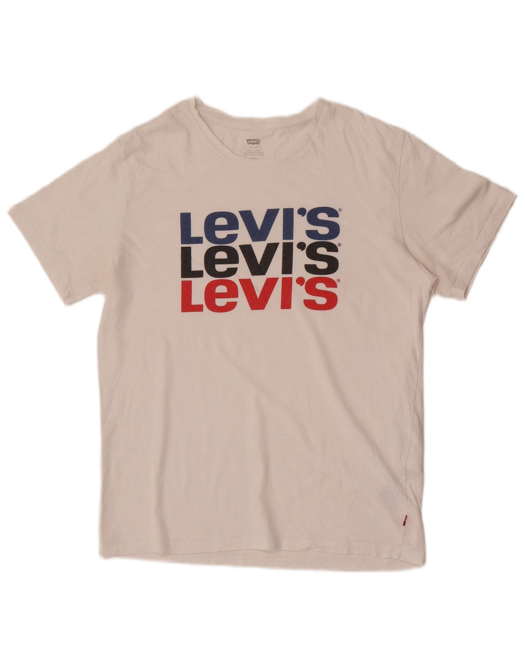 T-shirt grafica da uomo LEVI'S Top in cotone bianco medio