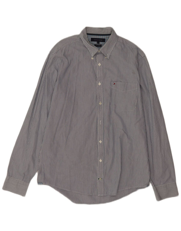 Camicia da uomo Tommy Hilfiger New York Fit grande gessato blu navy