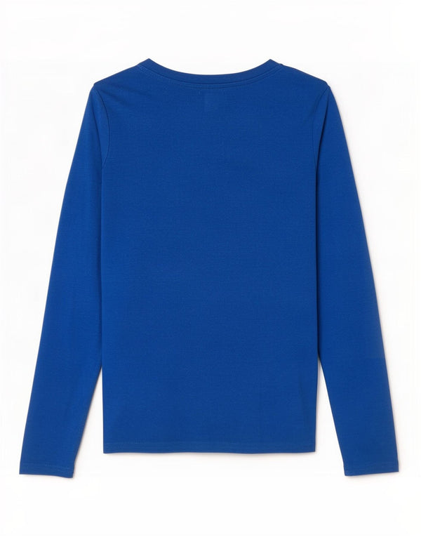 Polo Assn. degli Stati Uniti Top da donna a maniche lunghe UK 10 piccolo in cotone blu
