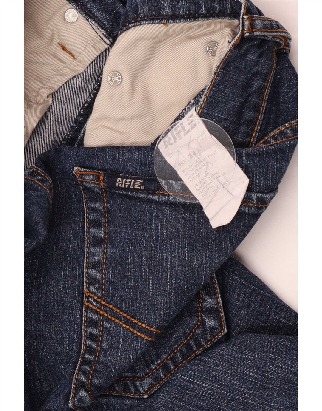 Jeans Uomo Rifle Dritti W34 L26 Blu Cotone