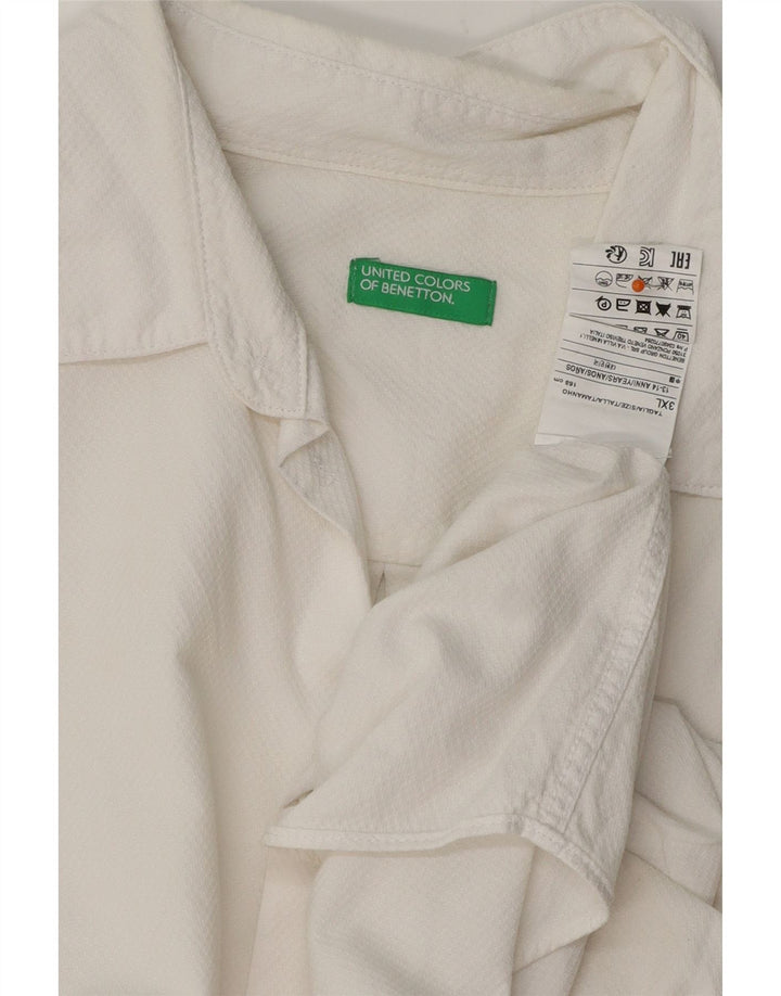 Camicia BENETTON Bambino 13-14 Anni 3XL Cotone Bianco