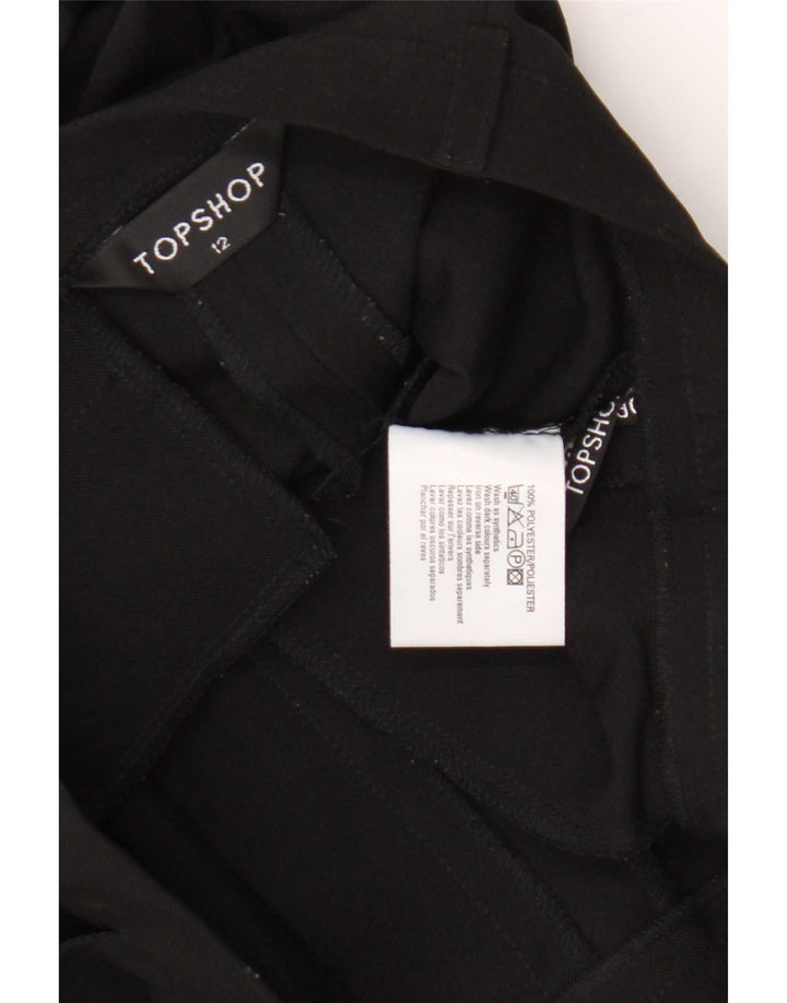 Pantaloni da abito dritti da donna Topshop UK 12 Medium W30 L30 Poliestere nero
