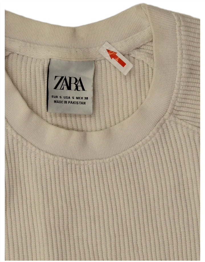 T-shirt oversize da donna Zara UK 10 piccola in cotone bianco