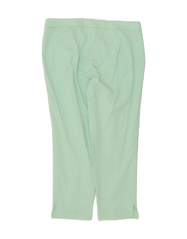 TRUSSARDI Womens Cropped Trousers IT 46 Large W34 L25 Turquoise Check Vintage Trussardi and Second-Hand Trussardi from Messina Hembry 