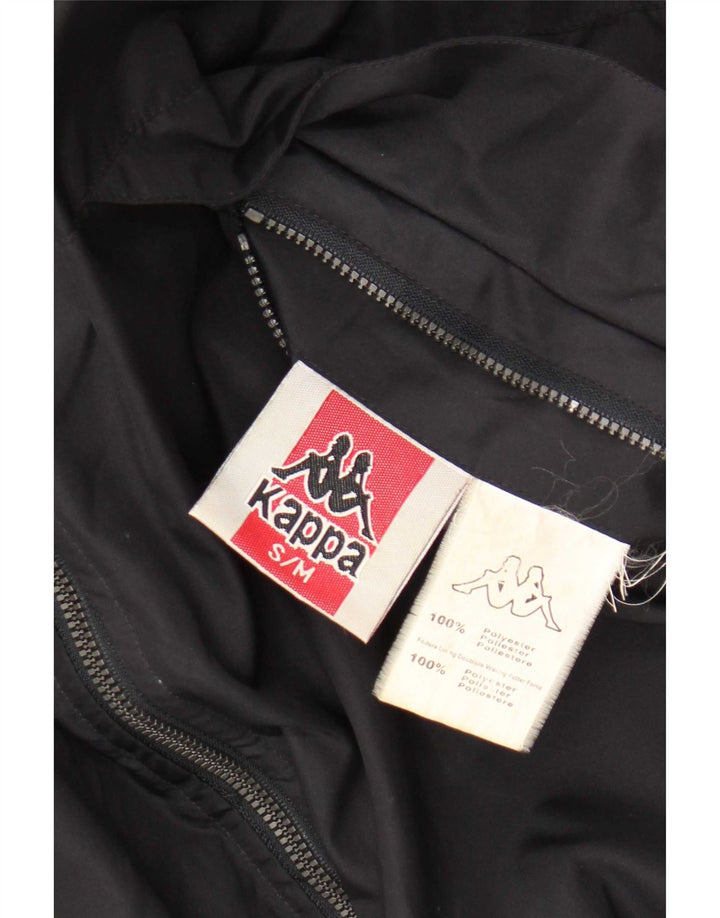 Giacca Kappa da uomo in pile reversibile vestibilità ampia UK 36 Small Nero Poliestere