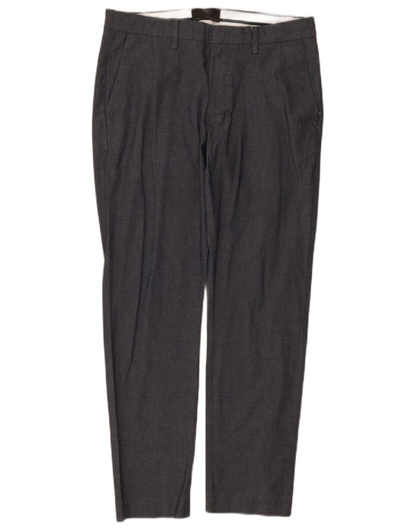 Pantaloni chino slim fit da uomo Marks & Spencer W32 L29 blu navy maculato