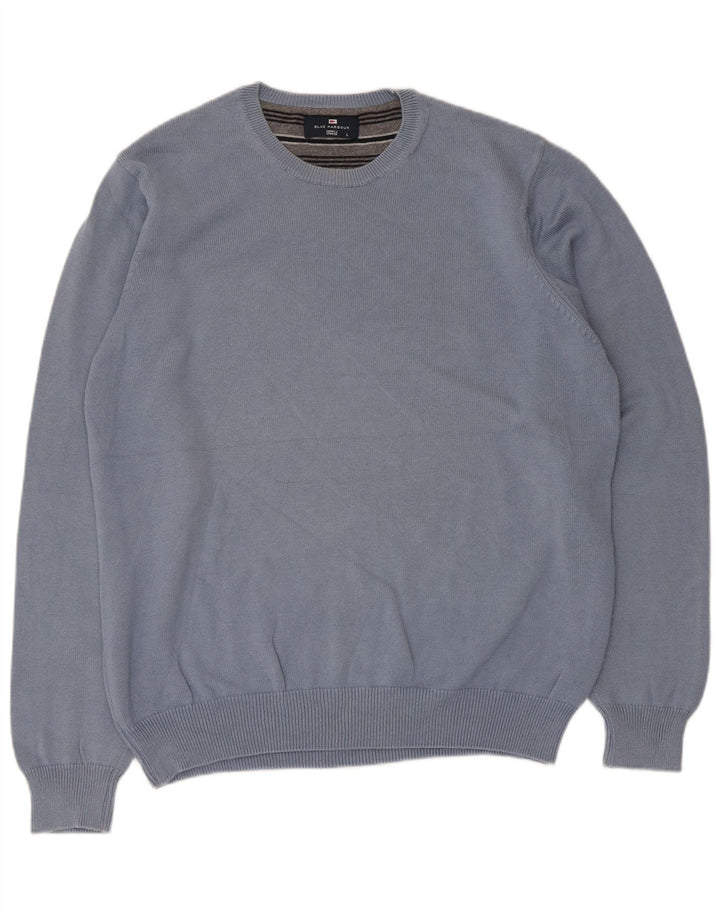 Marks & Spencer maglione da uomo girocollo blu Harbour di grandi dimensioni in cotone