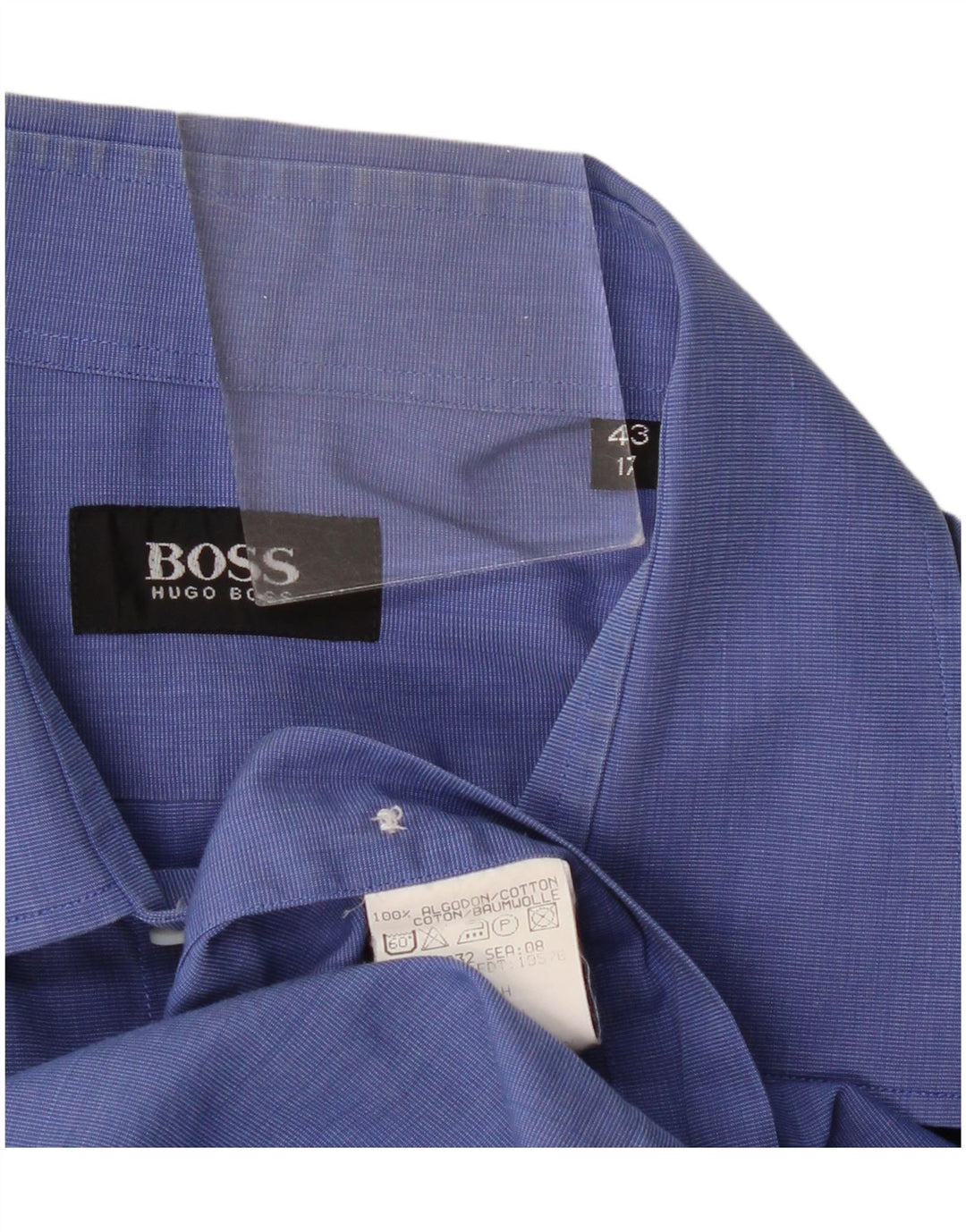 Camicia da uomo Hugo Boss taglia 43 17 XL cotone blu