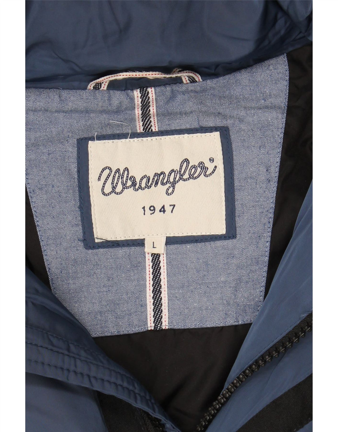 WRANGLER Mens Hooded Padded Jacket UK 40 Large Navy Blue Polyester Vintage Wrangler and Second-Hand Wrangler from Messina Hembry 