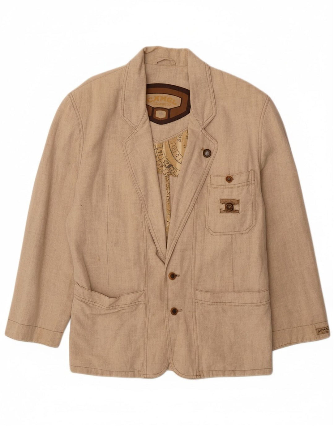 CAMEL ACTIVE Mens 2 Button Blazer Jacket UK 40 Large Beige