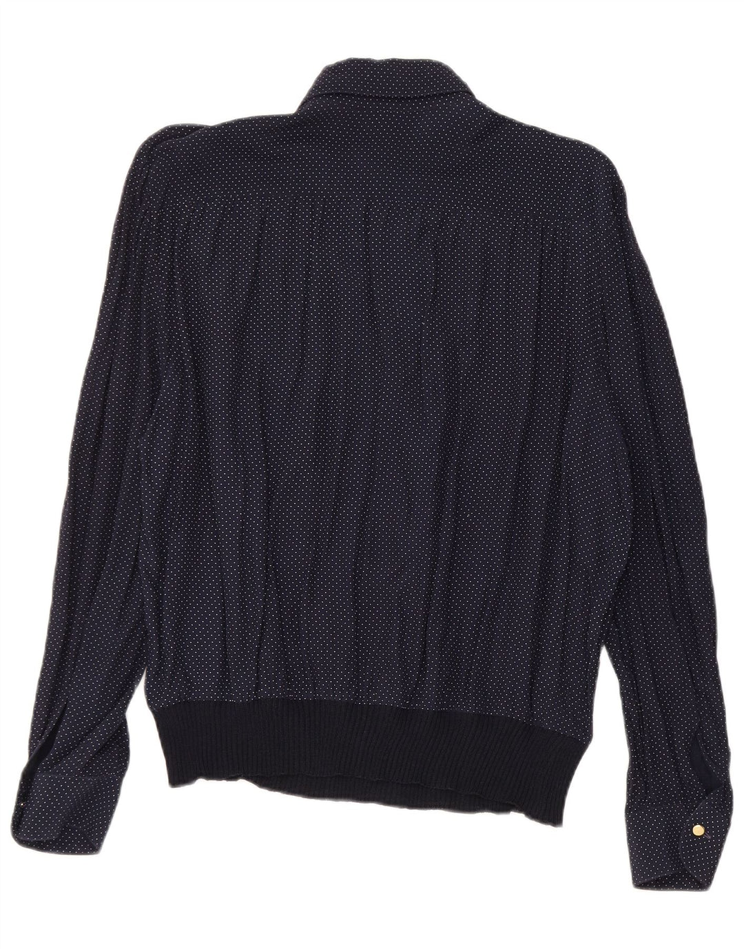 Camicetta da donna VINTAGE UK 16 Large in viscosa maculata blu navy