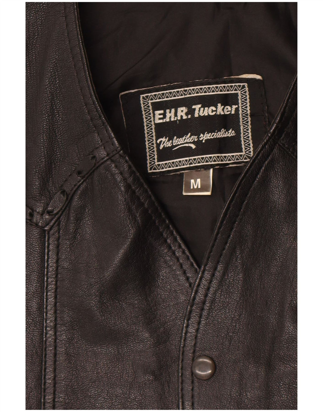 Gilet in pelle da uomo vintage in pelle nera media