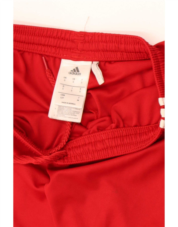 Pantaloncini sportivi Adidas Climalite da uomo piccoli in poliestere rosso