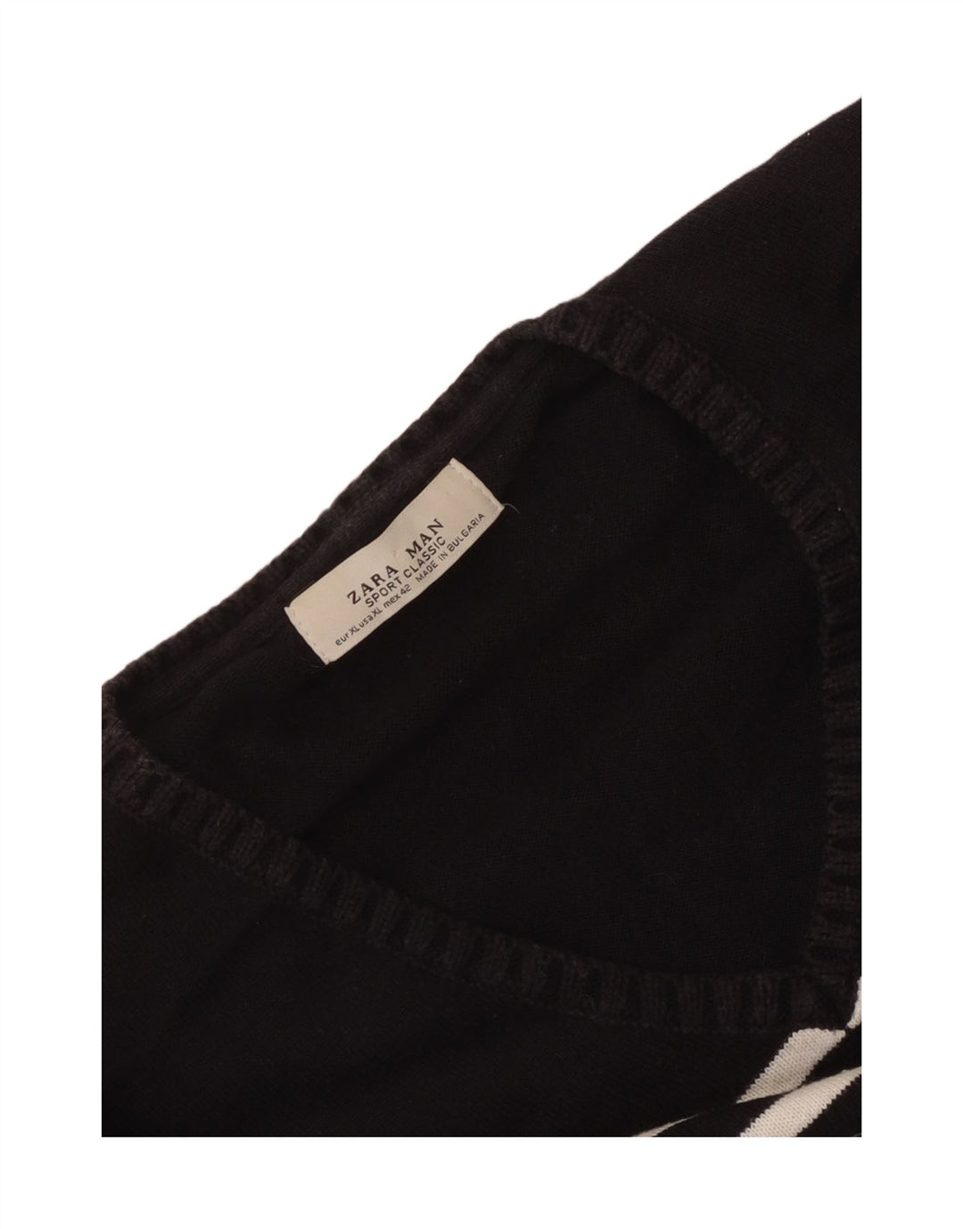 Maglione Zara da uomo con scollo a V XL a righe nere
