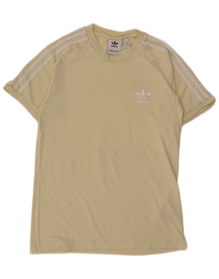 ADIDAS Mens T-Shirt Top Small Yellow Cotton