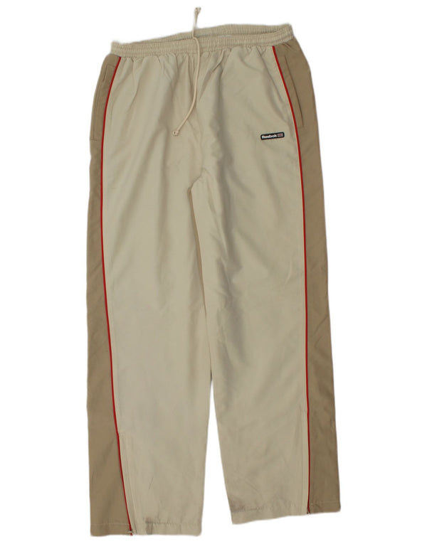 Pantaloni da tuta da donna REEBOK UK 14 Large Beige Colourblock Poliestere