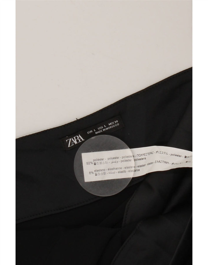 ZARA Abito corto da donna a portafoglio UK 12 medio nero poliestere