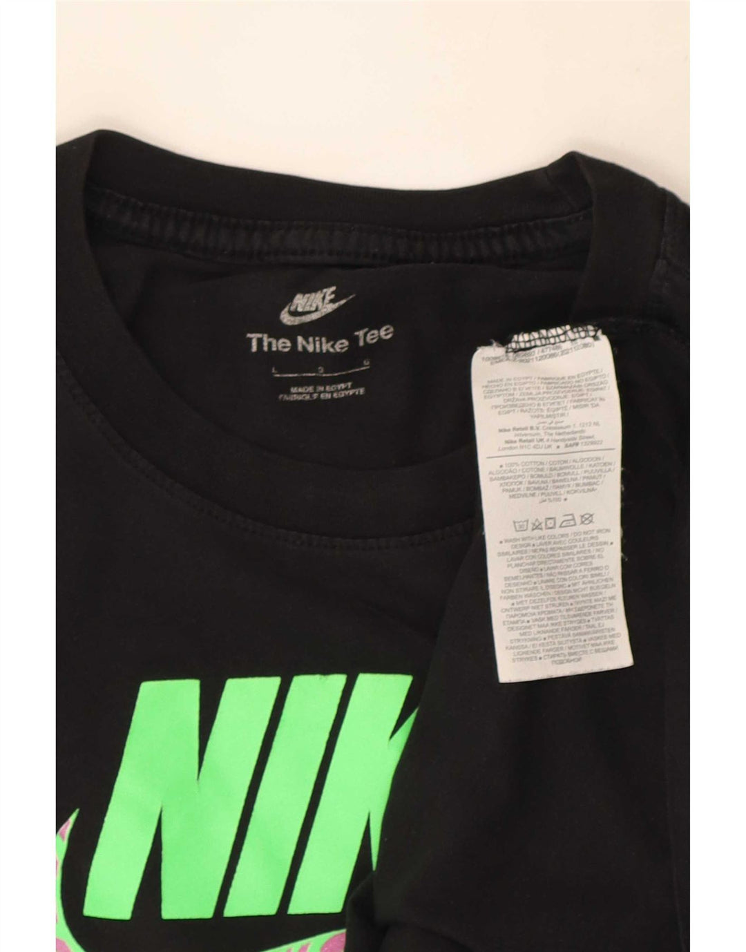 T-shirt grafica da uomo Nike Top grande in cotone nero
