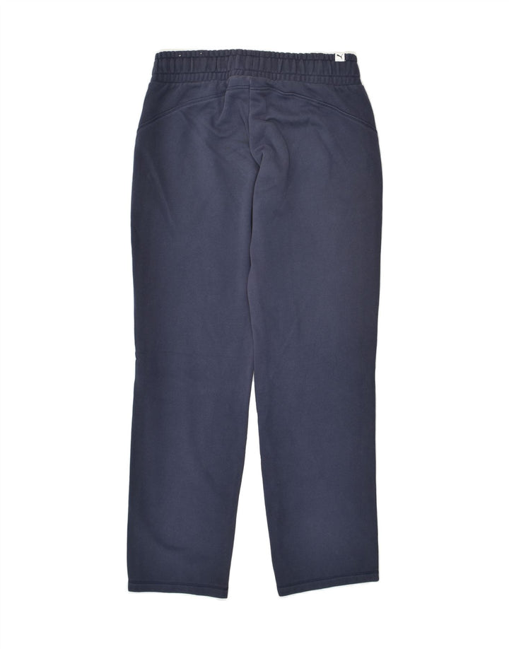 PUMA Womens Tracksuit Trousers UK 10 Small Navy Blue Cotton | Vintage Puma | Thrift | Second-Hand Puma | Used Clothing | Messina Hembry 