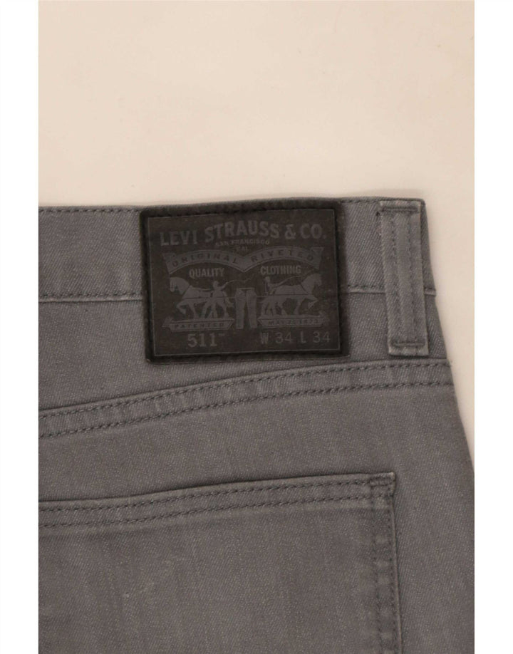 Jeans Levi's Uomo 511 Slim W34 L34 Cotone Grigio