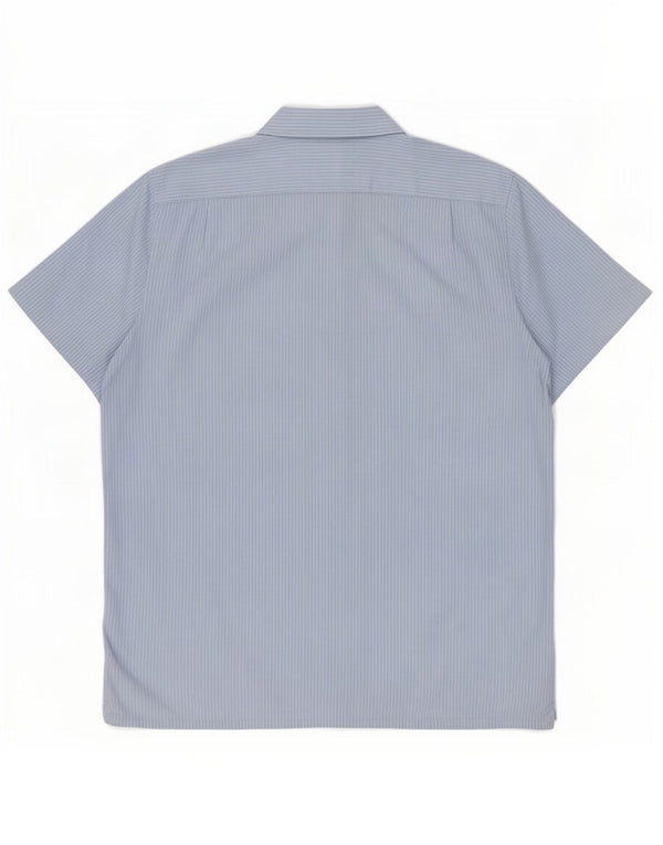 Camicia Lacoste da uomo a maniche corte vestibilità regolare taglia 44 XL gessato blu