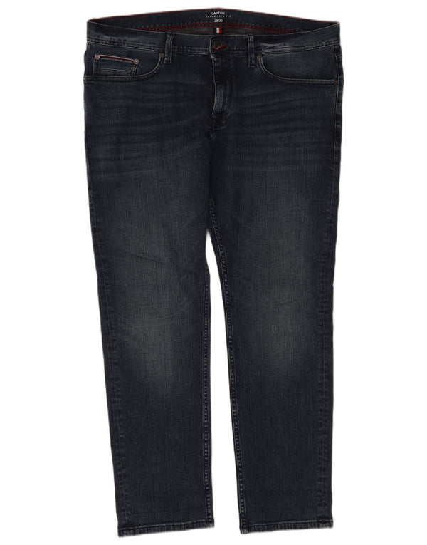Tommy Hilfiger Uomo Layton Slim Jeans W38 L30 Cotone Blu