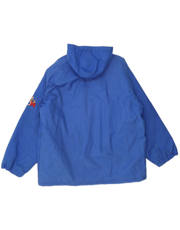 Giacca a vento Reebok da uomo con cappuccio grafico UK 42 XL blu poliammide
