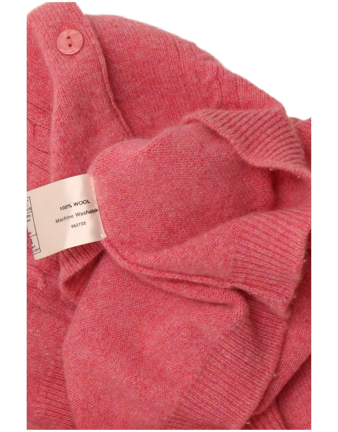Maglione cardigan da donna VINTAGE UK 16 grande lana rosa