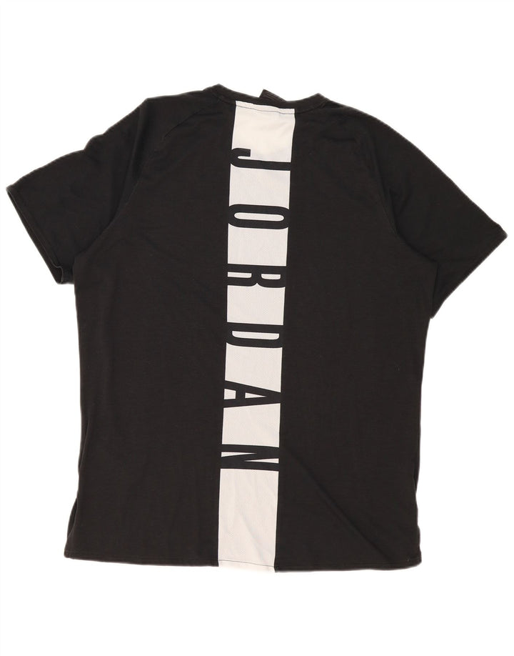 T-shirt grafica Jordan Dri Fit da uomo, grande, in poliestere color block nero