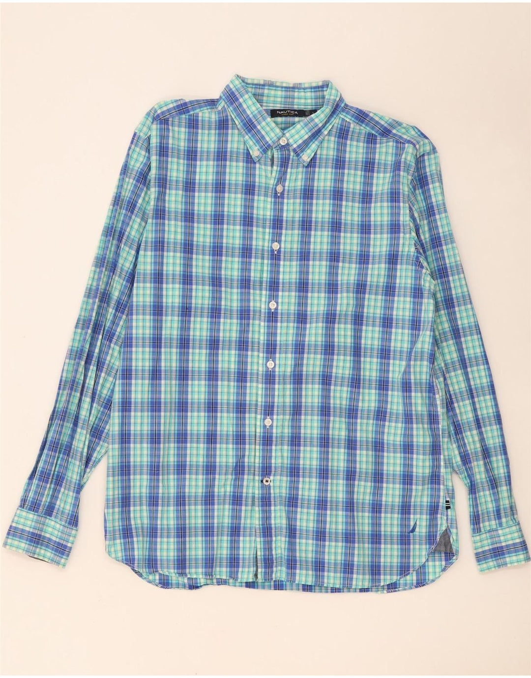 Camicia da uomo Nautica in cotone a quadri grandi blu