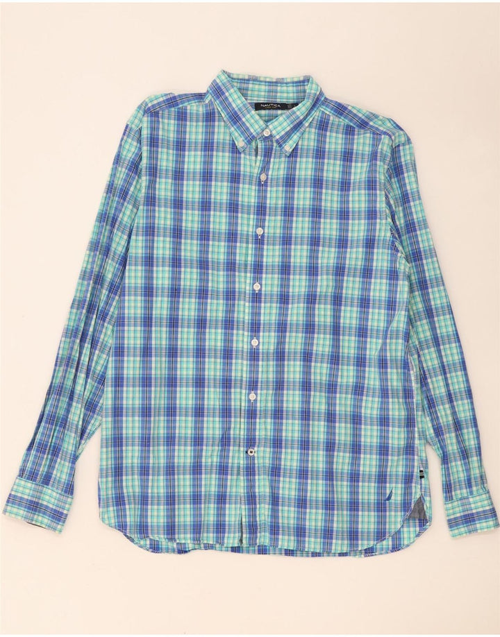 Camicia da uomo Nautica in cotone a quadri grandi blu
