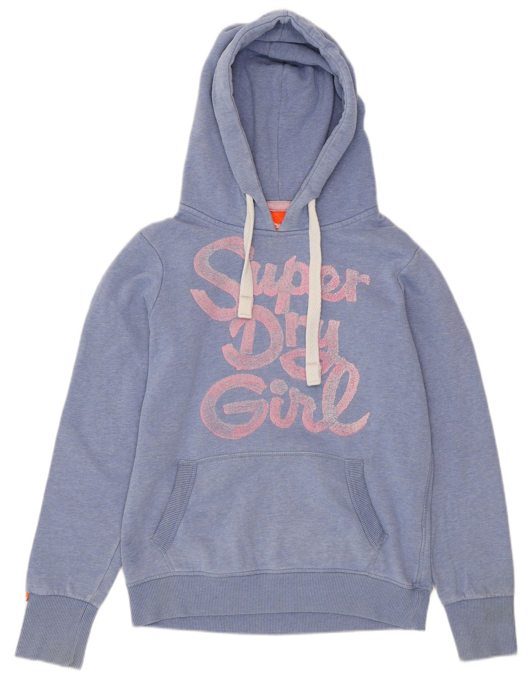 Maglione con cappuccio grafico da donna SUPERDRY UK 14 Cotone screziato blu medio
