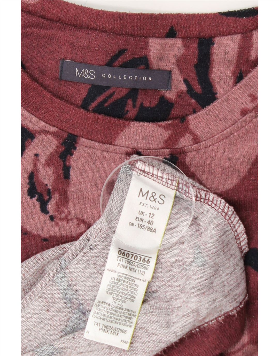 MARKS & SPENCER Womens Boat Neck Jumper Sweater UK 12 Medium  Burgundy