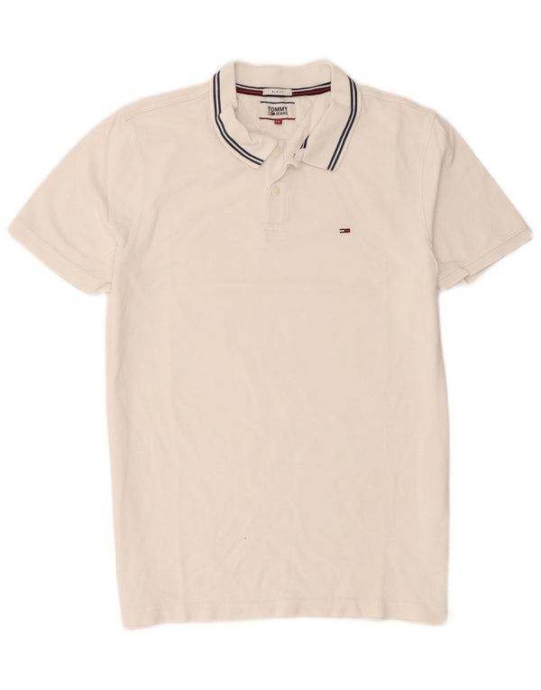 Polo slim fit da uomo Tommy Hilfiger 2XL cotone a righe bianche