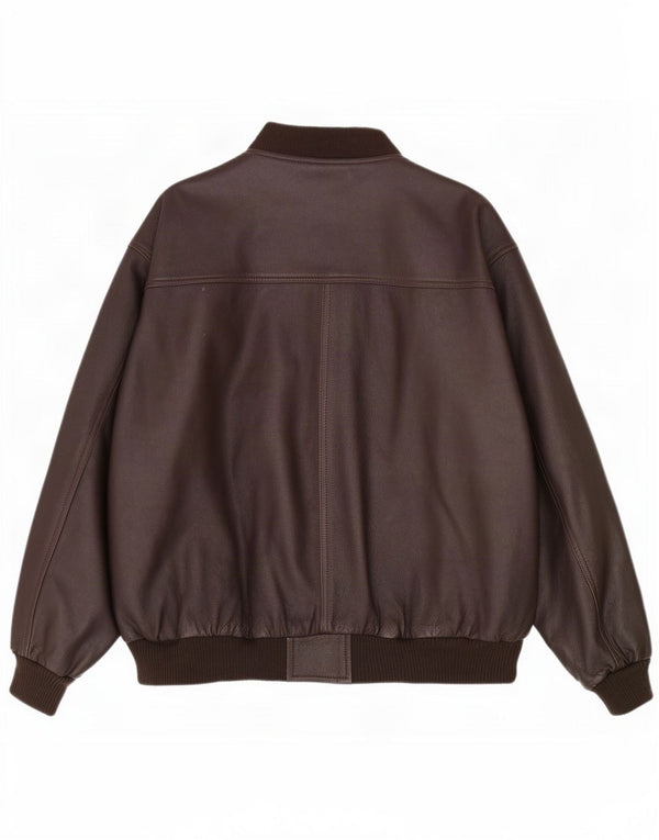 Giacca in pelle vintage da uomo UK 42 XL Marrone