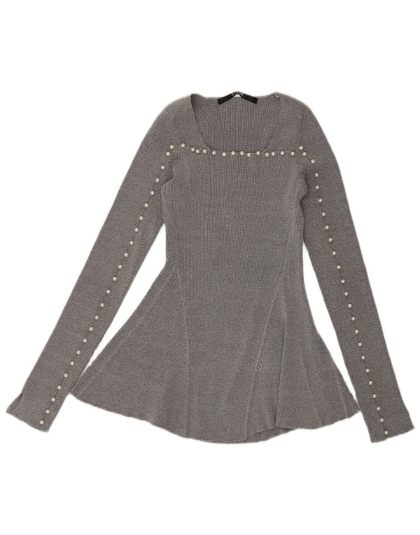 Guess Camicetta a maniche lunghe da donna UK 6 XS Viscosa grigia