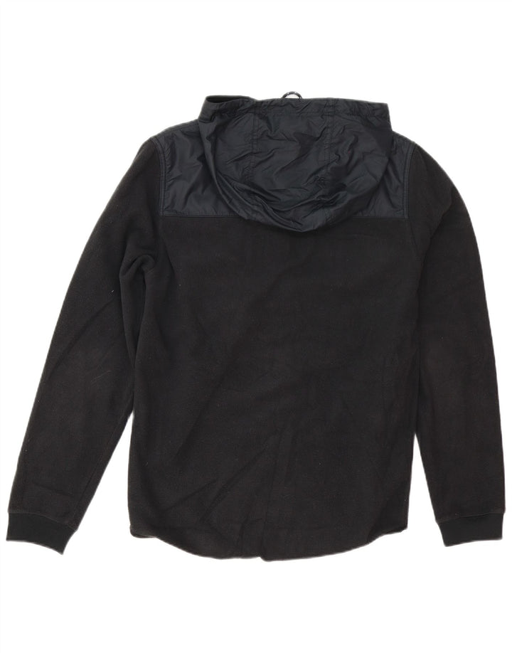Giacca in pile con cappuccio Nike da uomo UK 36 Small Nero Colourblock Poliestere