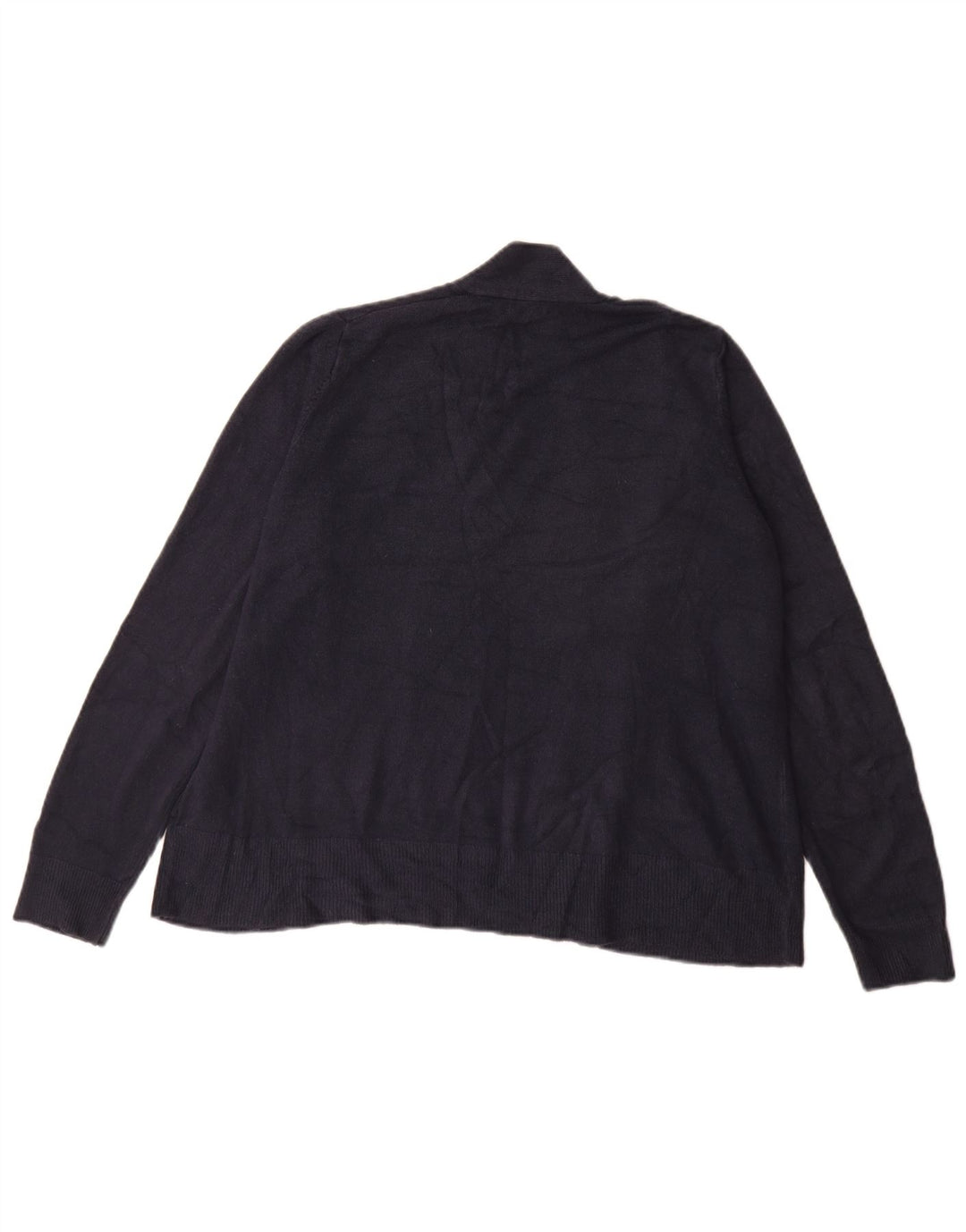Maglione cardigan aperto da donna Marks & Spencer UK 16 grande acrilico blu navy
