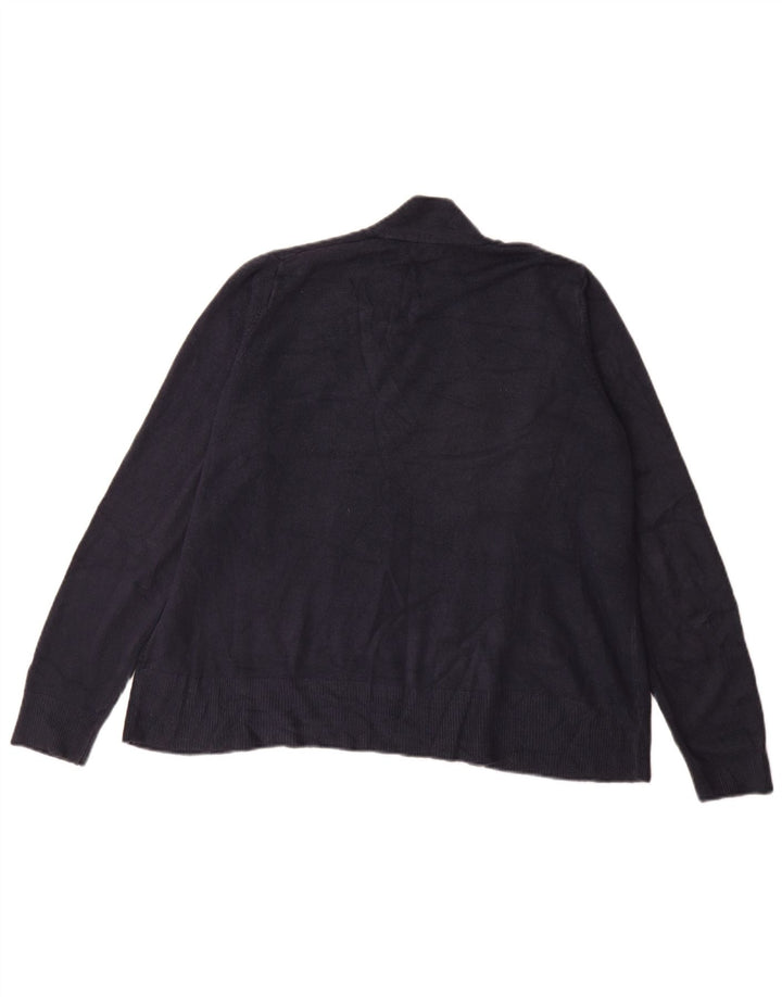 Maglione cardigan aperto da donna Marks & Spencer UK 16 grande acrilico blu navy