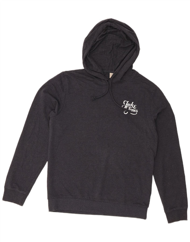Maglione con cappuccio da uomo Jack & Jones medio in cotone blu navy
