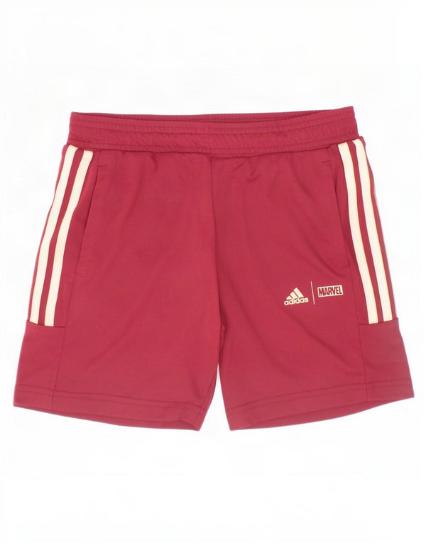 Pantaloncini sportivi Adidas Marvel per ragazze 6-7 anni in poliestere bordeaux