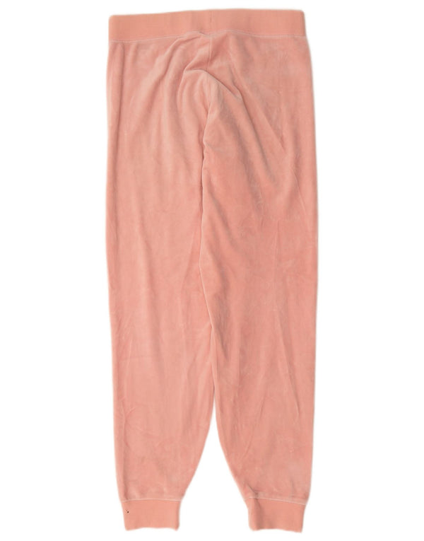 Juicy Couture Pantaloni da tuta in velluto da donna Joggers UK 10 Small Rosa