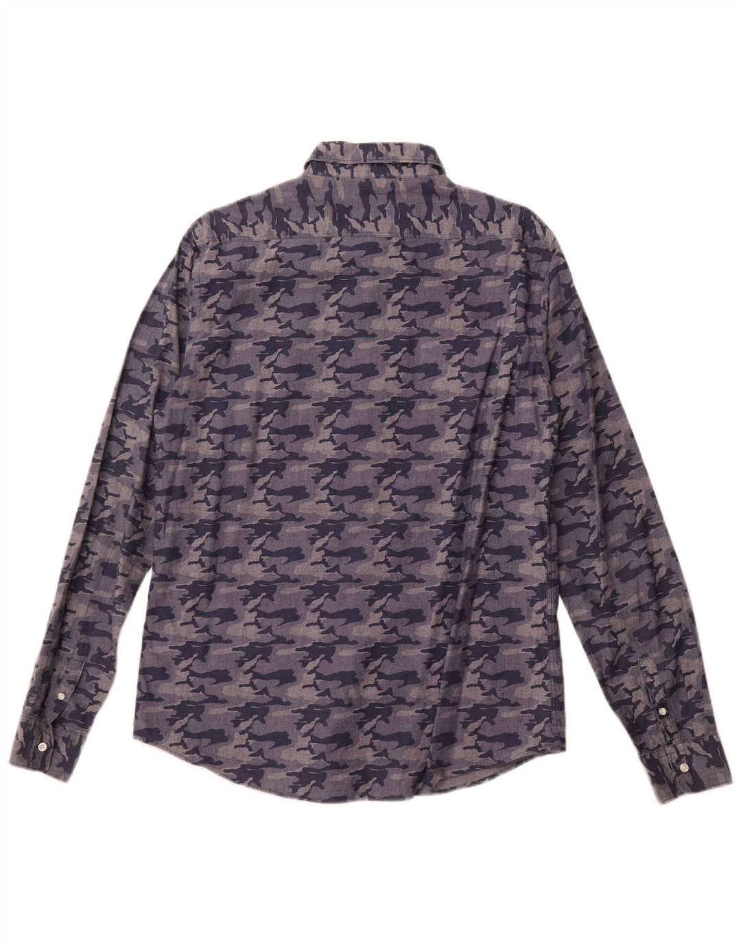 Camicia da uomo Sun68 grande in cotone mimetico blu navy