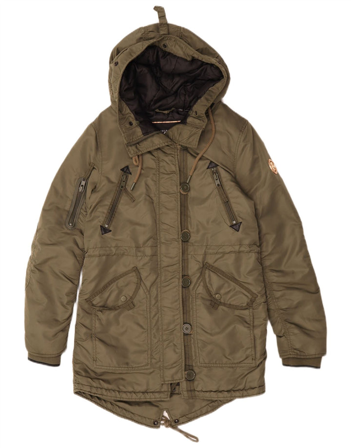 Giacca Parka da donna con cappuccio Superdry UK 10 Small Verde Poliestere